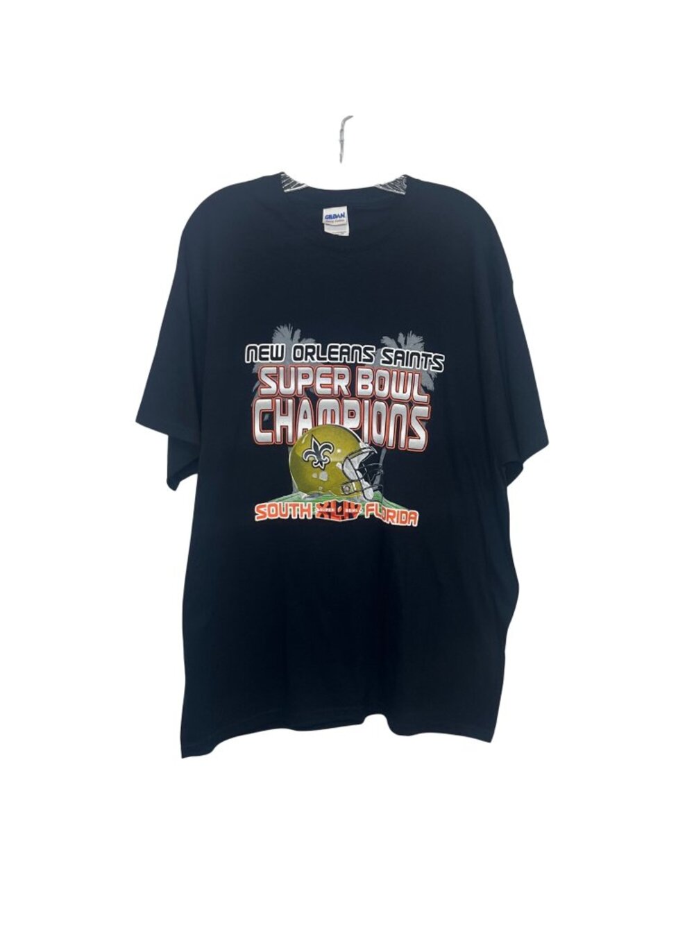 New Orleans Saints Super Bowl Champions Tshirt Mens XL Black Gildan NFL